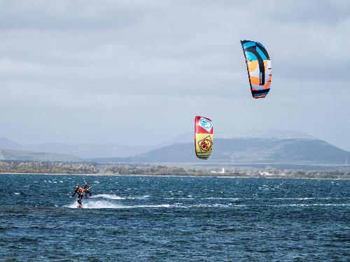 Kitesurfing and Windsurfing on Sant'Antioco Island in Sardinia